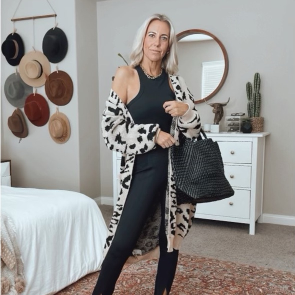 Never been worn Long Leopard Cardigan size small